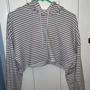 Cropped Stripped Hoodie